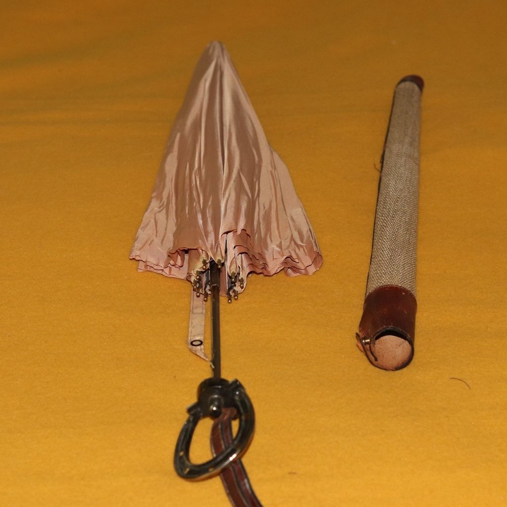 Equine Parasol / Umbrella - Horseshoe Handle and Leather Sleeve - Picture 6 of 8